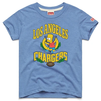 T-shirt bleu clair Tri-Blend Youth Homage x The Simpsons des Los Angeles Chargers