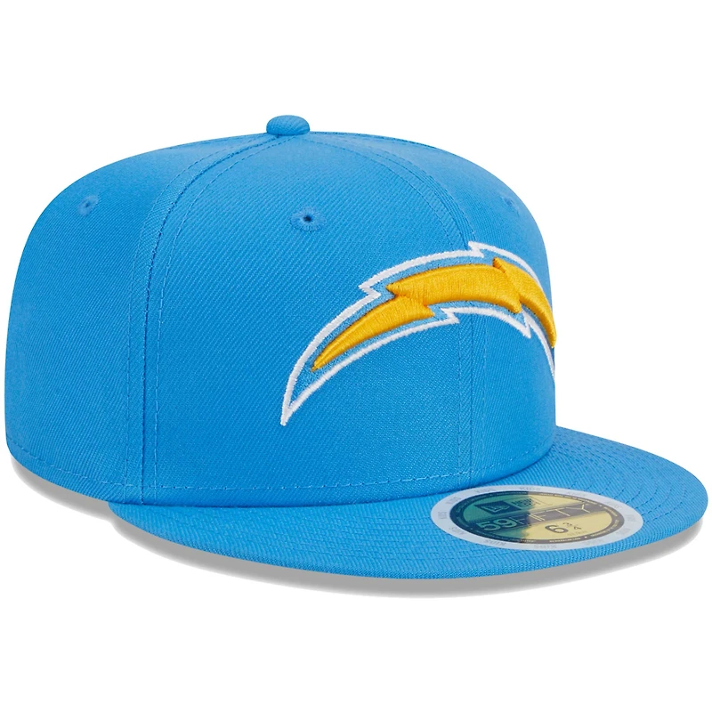 Youth New Era Powder Blue Los Angeles Chargers Main 59FIFTY Fitted Hat