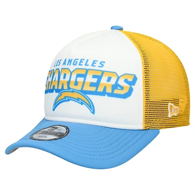Youth New Era  White/Powder Blue Los Angeles Chargers Streak 9FORTY A-Frame Adjustable Hat