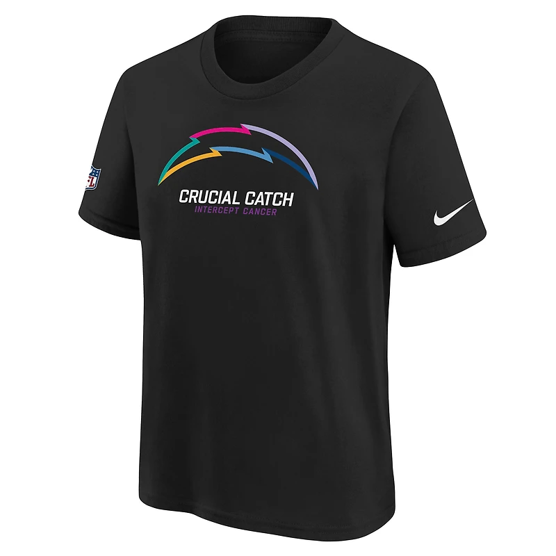 T-shirt Nike noir pour jeunes Los Angeles Chargers NFL Crucial Catch 2024
