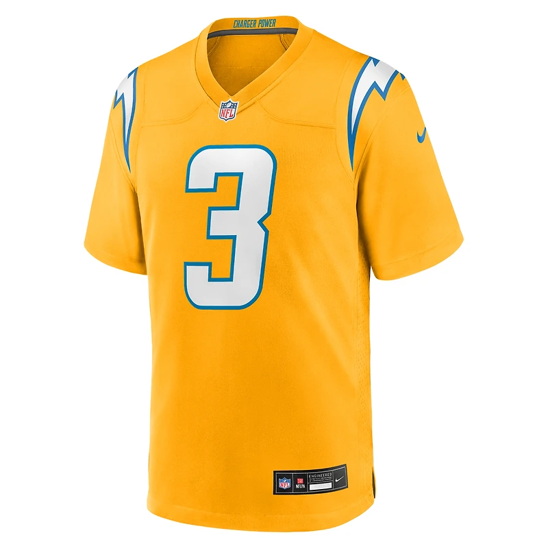 Maillot Nike Derwin James Jr. Gold Alternate Charger Power Game des Los Angeles Chargers pour jeune