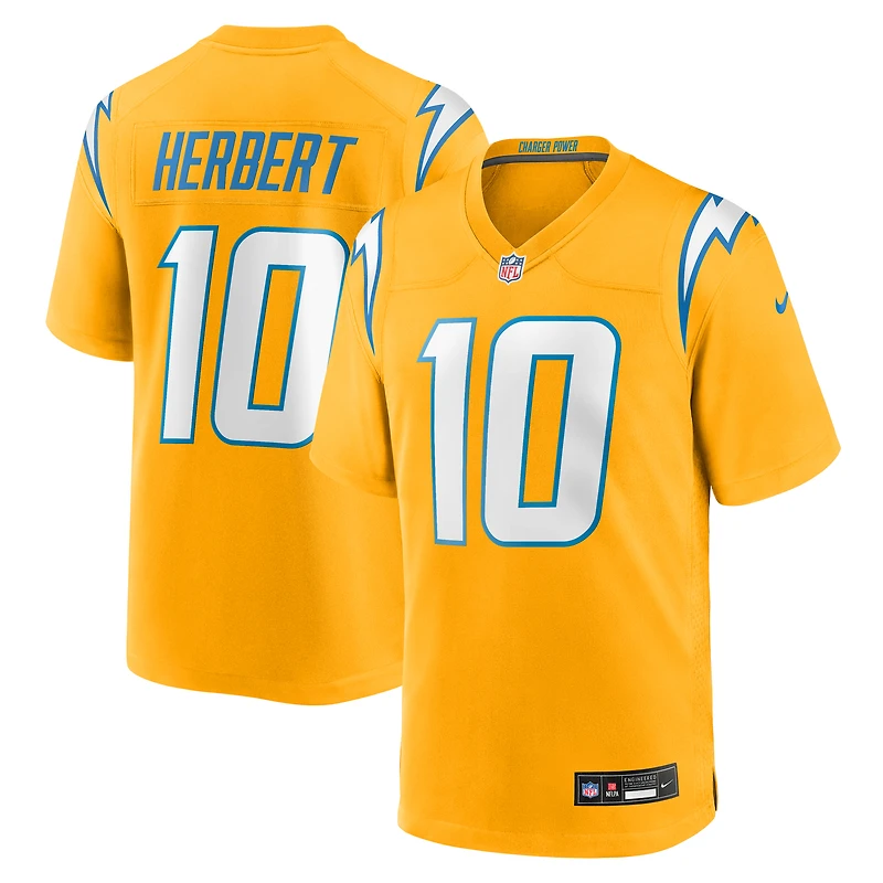 Youth Nike Justin Herbert Gold Los Angeles Chargers Alternate Charger Power Game Player Jersey