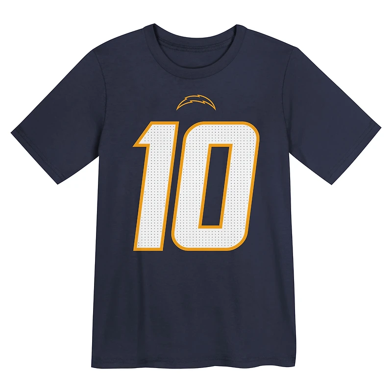 T-shirt Nike Justin Herbert bleu marine pour jeune, avec nom et numéro des Los Angeles Chargers
