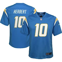 Jeu d'équipe des Chargers de Los Angeles Nike Justin Herbert bleu poudré pour jeune - Maillot
