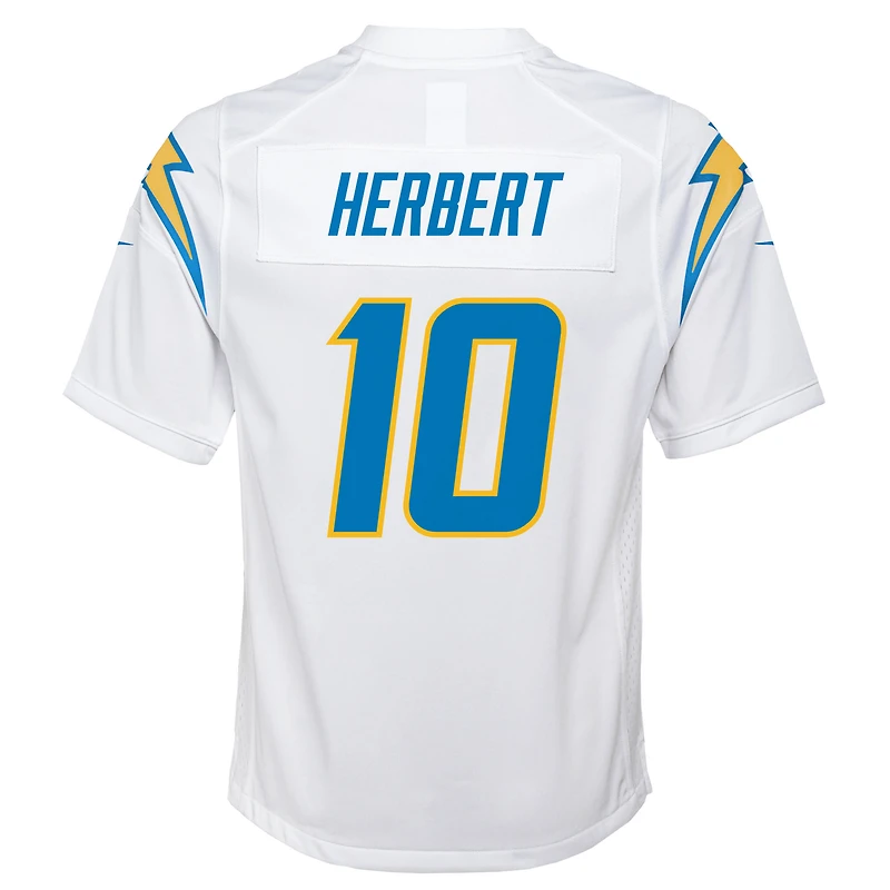 Maillot Nike Justin Herbert blanc pour jeune des Los Angeles Chargers