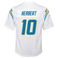 Maillot Nike Justin Herbert blanc pour jeune des Los Angeles Chargers