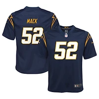 Maillot de match Nike Khalil Mack bleu marine des Los Angeles Chargers pour jeune