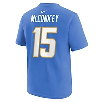 Youth Nike Ladd McConkey Powder Blue Los Angeles Chargers Player Name & Number T-Shirt