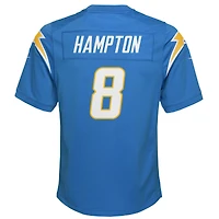 Maillot Nike Omarion Hampton bleu poudre pour jeune des Los Angeles Chargers