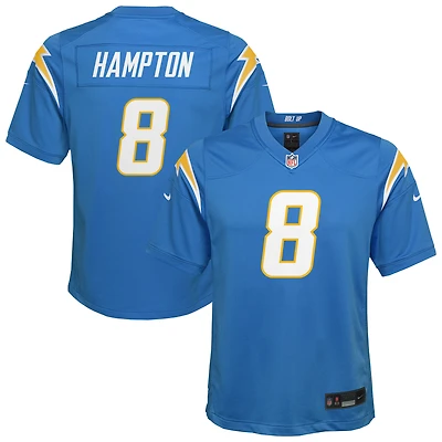 Maillot Nike Omarion Hampton bleu poudre pour jeune des Los Angeles Chargers