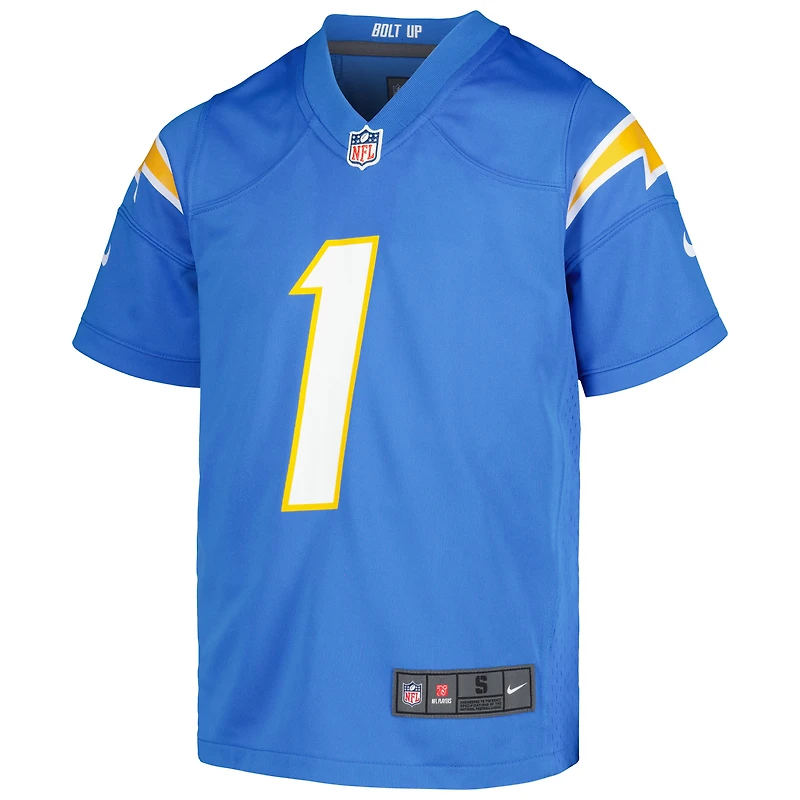 Maillot Nike Quentin Johnston bleu poudre pour jeune des Los Angeles Chargers