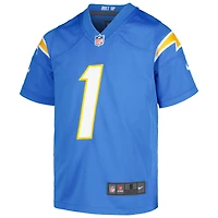 Maillot Nike Quentin Johnston bleu poudre pour jeune des Los Angeles Chargers