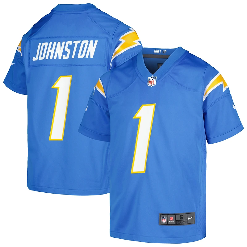 Maillot Nike Quentin Johnston bleu poudre pour jeune des Los Angeles Chargers