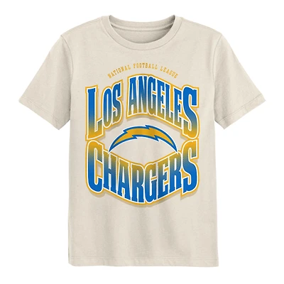 T-shirt crème Youth Outerstuff Los Angeles Chargers Huddle
