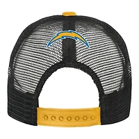 Youth White/Gold Los Angeles Chargers Modern Fan Trucker Adjustable Hat