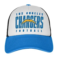 Casquette ajustable Essentials Trucker blanche/bleu poudre pour jeunes des Los Angeles Chargers