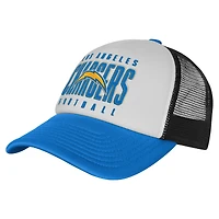 Youth White/Powder Blue Los Angeles Chargers Essentials Trucker Adjustable Hat