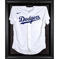 Vitrine de présentation du maillot avec logo encadré noir des champions de la série mondiale 2024 des Dodgers de Los Angeles