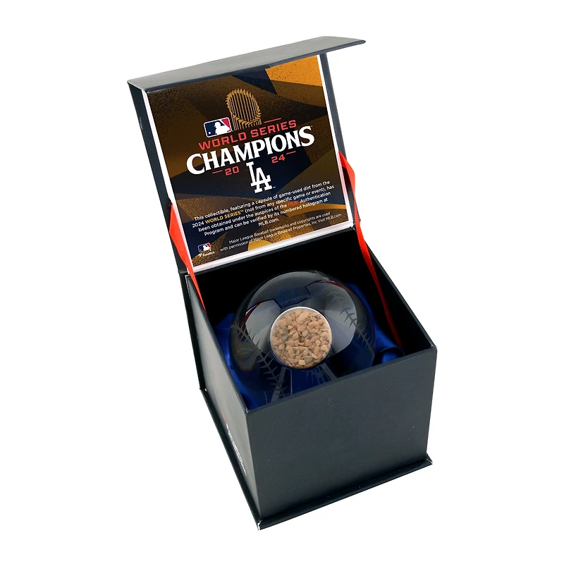 Los Angeles Dodgers World Series Champions Crystal Baseball with Game-Used World Series Dirt