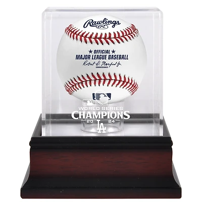 Los Angeles Dodgers World Series Champions Mahogany Logo Baseball Display Case