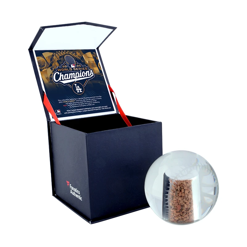  Los Angeles Dodgers 2025 World Series Champions Crystal Baseball with World Series Game-Used Dirt 