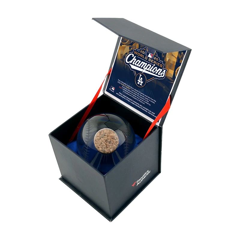  Los Angeles Dodgers 2025 World Series Champions Crystal Baseball with World Series Game-Used Dirt 