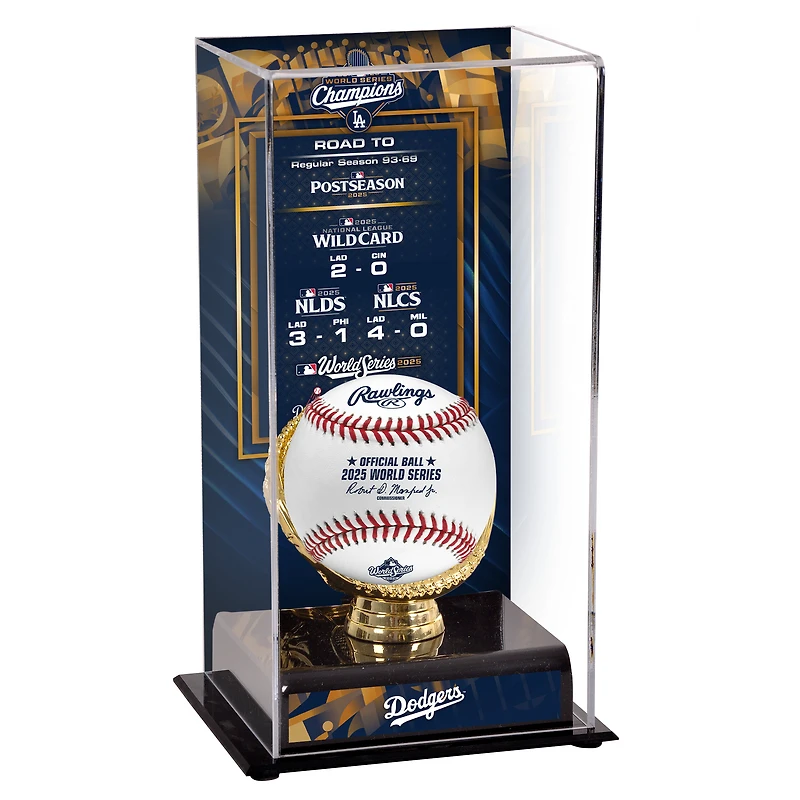Vitrine sublimée des champions des World Series 2025 des Dodgers de Los Angeles avec image