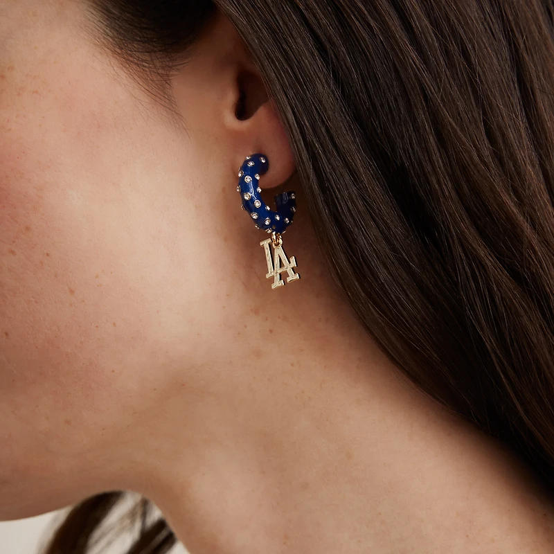 BaubleBar  Los Angeles Dodgers Enamel Hoop Earrings