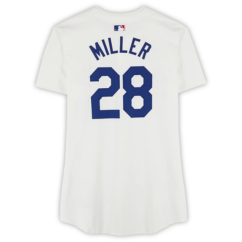 Bobby Miller Los Angeles Dodgers Player-Issued #28 White Jersey from the 2024 MLB Season