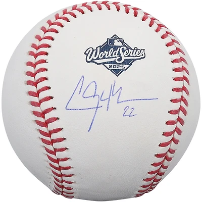 Clayton Kershaw Los Angeles Dodgers Autographed  2025 World Series Logo Baseball