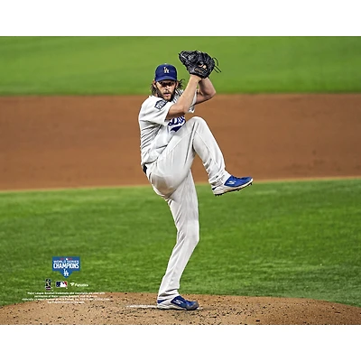 Photo non signée de Clayton Kershaw, lanceur des Dodgers Los Angeles, champions la Série mondiale MLB 2020