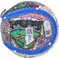 Baseball autographié par Corey Seager des Dodgers de Los Angeles - Peint à la main par l'artiste Charles Fazzino