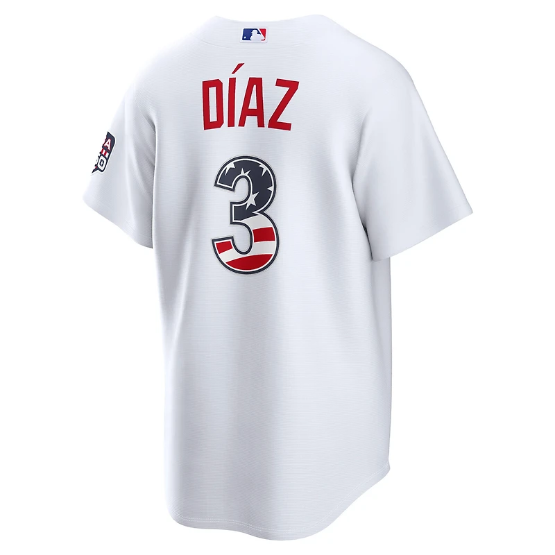 Fourth of July Men's Los Angeles Dodgers Edwin Díaz Nike White USA 250 Stadium Jersey