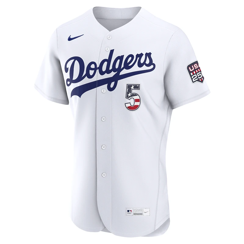 Fourth of July Men's Los Angeles Dodgers Freddie Freeman Nike White USA 250 Authentic Jersey