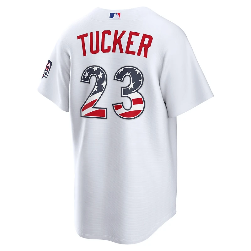 Fourth of July Men's Los Angeles Dodgers Kyle Tucker Nike White USA 250 Stadium Jersey