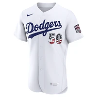Fourth of July Men's Los Angeles Dodgers Mookie Betts Nike White USA 250 Authentic Jersey