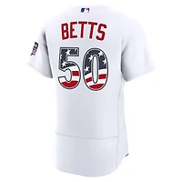 Fourth of July Men's Los Angeles Dodgers Mookie Betts Nike White USA 250 Authentic Jersey
