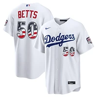 Fourth of July Men's Los Angeles Dodgers Mookie Betts Nike White USA 250 Stadium Jersey