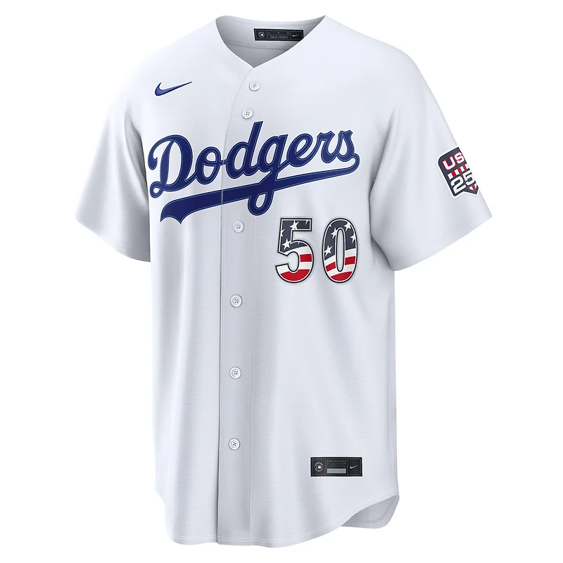 Fourth of July Men's Los Angeles Dodgers Mookie Betts Nike White USA 250 Stadium Jersey