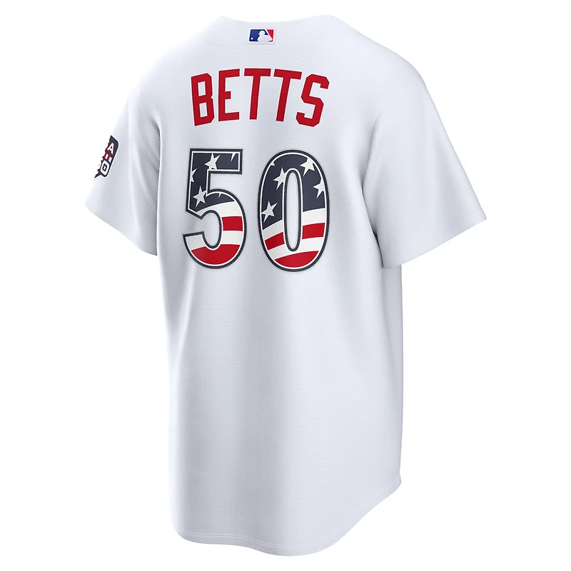 Fourth of July Men's Los Angeles Dodgers Mookie Betts Nike White USA 250 Stadium Jersey