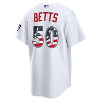 Fourth of July Men's Los Angeles Dodgers Mookie Betts Nike White USA 250 Stadium Jersey