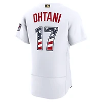 Fourth of July Men's Los Angeles Dodgers Shohei Ohtani Nike White USA 250 Authentic Jersey