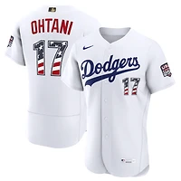 Maillot authentique Nike blanc USA 250 des Dodgers de Los Angeles, Shohei Ohtani, pour la fête nationale américaine du 4 juillet
