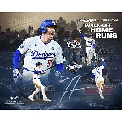 Freddie Freeman Los Angeles Dodgers Autographed 16" x 20" 2024 & 2025 World Series Walk-Off Home Run Collage Photograph