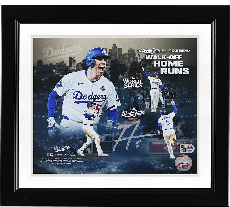 Photographie de collage autographiée de Freddie Freeman des Dodgers de Los Angeles, 20 x 25 cm, coup de circuit décisif des World Series 2024 et 2025