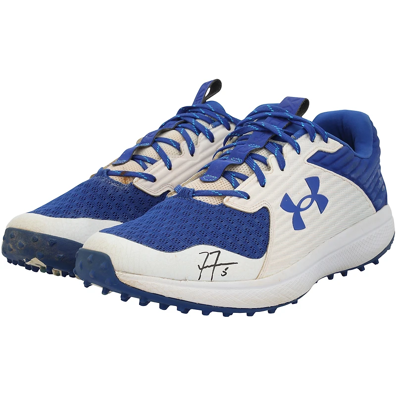 Freddie Freeman Los Angeles Dodgers Autographed Player-Worn Royal/White Under Armour Shoes from the 2025 MLB Season