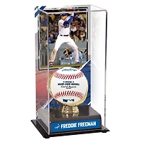 Vitrine de présentation des gants dorés des Dodgers de Los Angeles de Freddie Freeman avec image