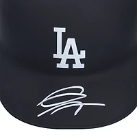 Casque de frappeur miniature noir mat autographié par Gavin Lux des Los Angeles Dodgers
