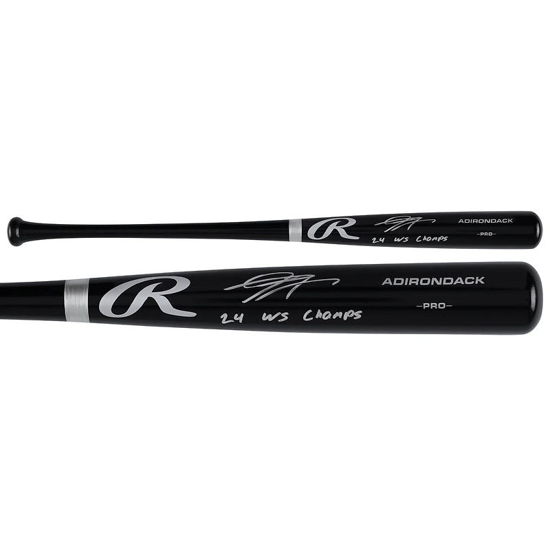 Batte Rawlings Pro noire autographiée par Gavin Lux des Dodgers de Los Angeles avec l'inscription « 24 WS Champs »
