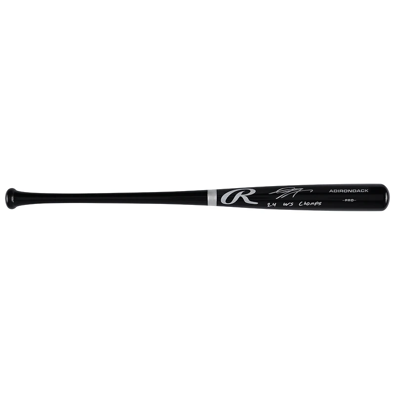 Batte Rawlings Pro noire autographiée par Gavin Lux des Dodgers de Los Angeles avec l'inscription « 24 WS Champs »